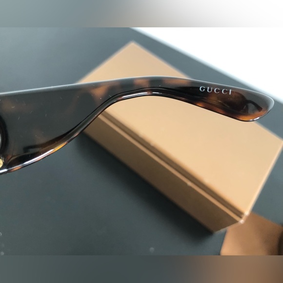 euc authentic Gucci large brown horsebit bamboo sunglasses w box case 90s Y2K - Picture 8 of 9